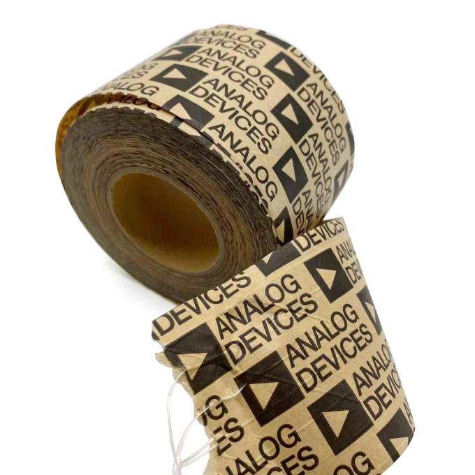 Water Activated Gummed Packing Kraft Paper Tape With Brand Custom