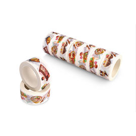 Coloured Floral Washi Paper Tape , Thin Patterned Craft Tape Rubber Adhesive