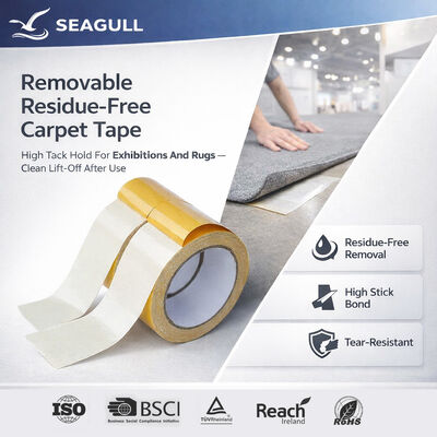 Professional Residue Free Custom Double Sided Adhesive Carpet Tape For Rug Mat Flooring