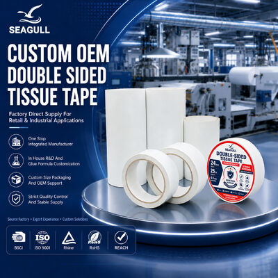 Strong Adhesion Double Coated Tissue Paper Tape For Printing Label Graphic Mounting