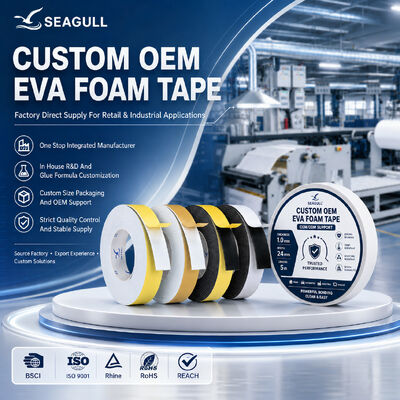 High Tack Waterproof Double Sided EVA Foam Mounting Tape For Glass Metal Plastic