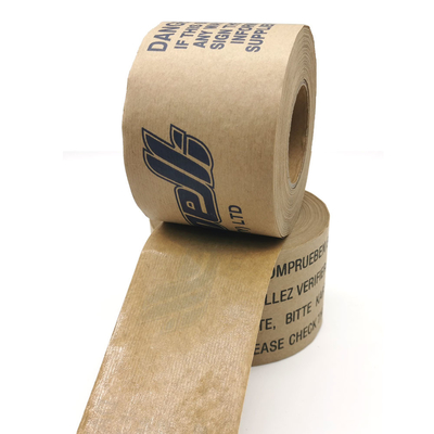 Water Activated Brown Custom Printed Kraft Tape For Carton Sealing