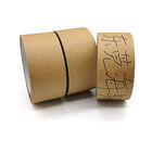 Brown Reinforced Gummed Kraft Paper Tape Handwriting Fiber Jumbo Rolls Waterproof
