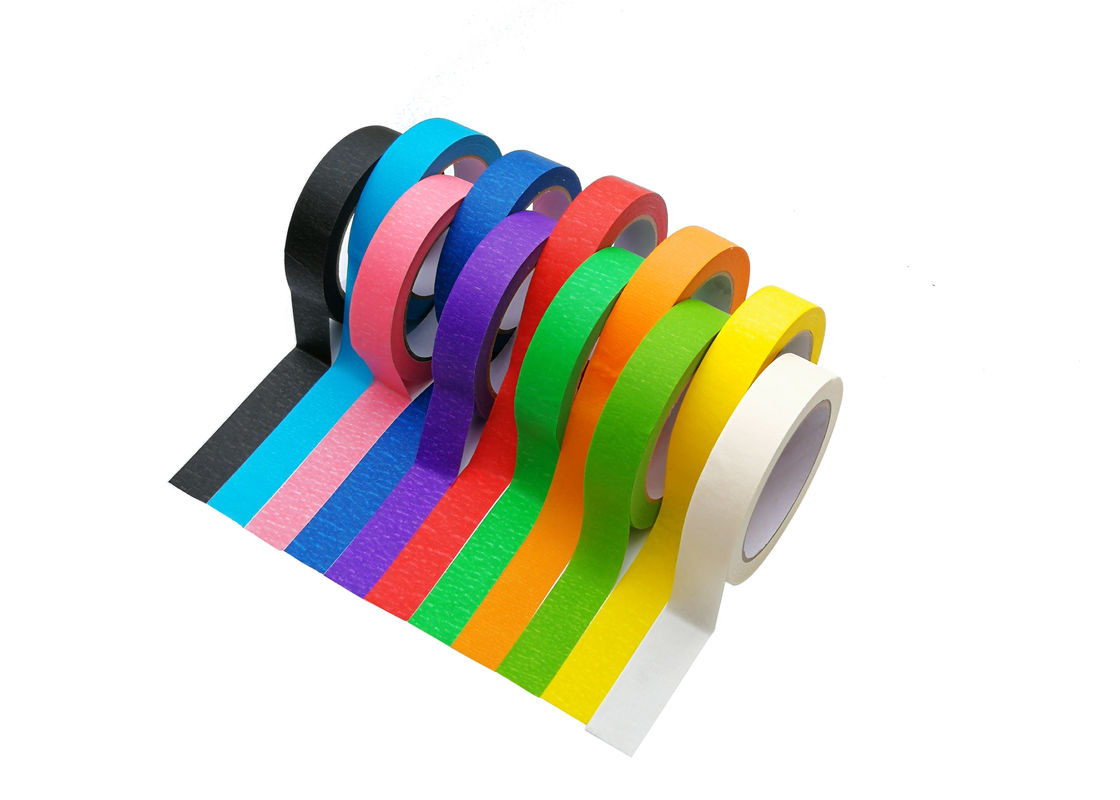 Residue Free Colored Masking Tape Natural Rubber Adhesive For Arts And