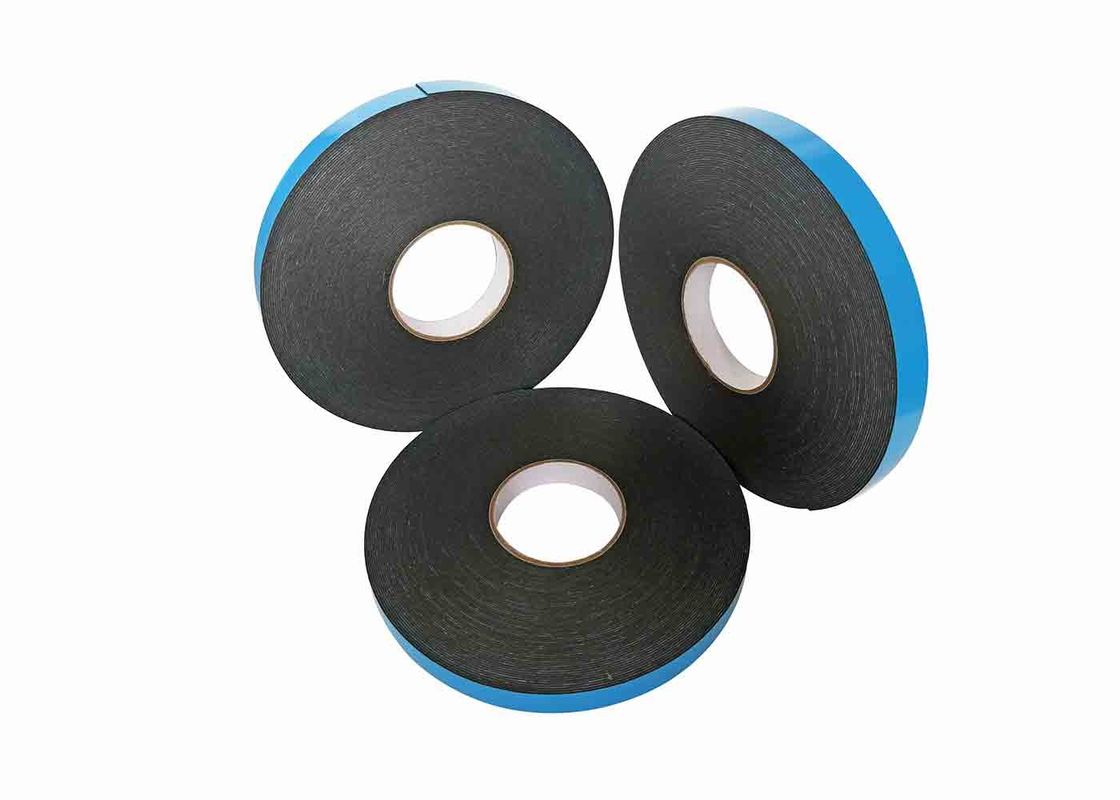 1mm Thick Black Double Sided PE Foam Tape With Blue Film For Car