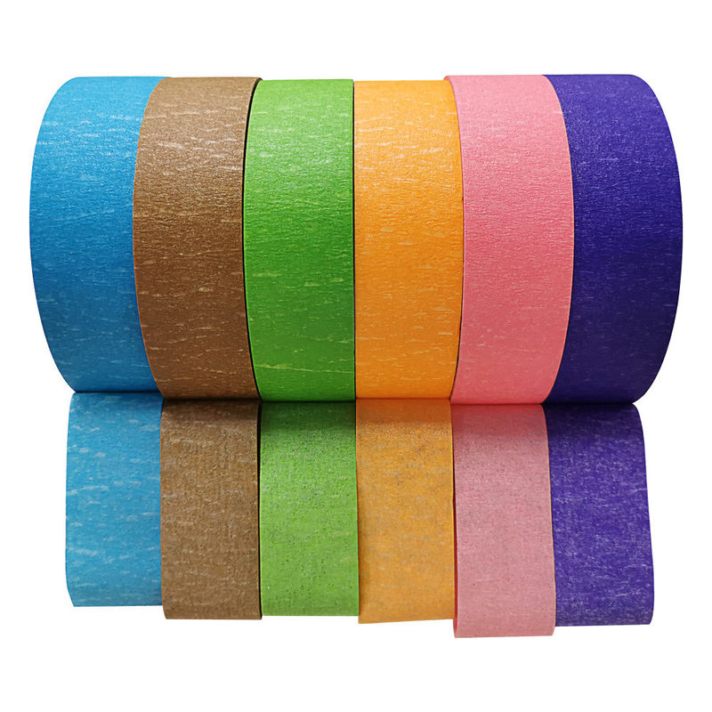 Paper Colored Masking Tape / Colored Tape Hot Melt Adhesive No Residue Removed