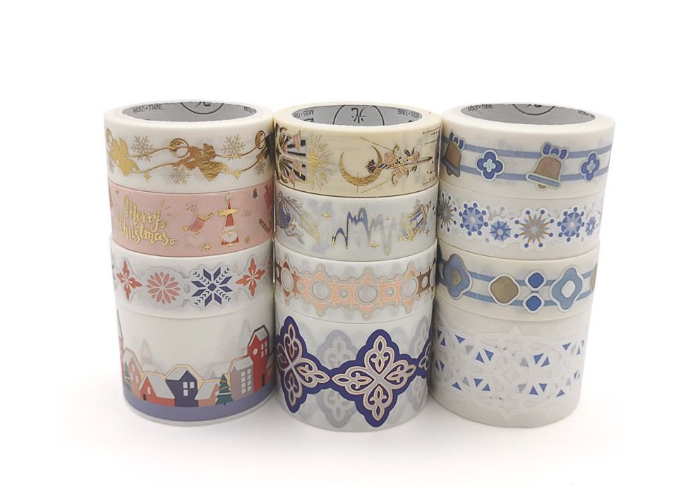 Japanese Paper Tape Roll Simple Dreamy Hollow Lace Adhesive Washi Tape Stickers For Diary DIY Decorative