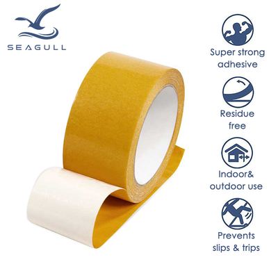 Double Sided Adhesive Mesh Cloth Yellow Carpet Tape For Bonding Carpet Or Rug