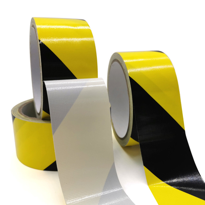 Waterproof Black Yellow Warning Cloth Duct Tape Hot Melt Strong Adhesive