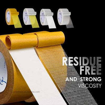 Unique Yellow Adhesive Double Sided Carpet Tape Removable for Precise Masking