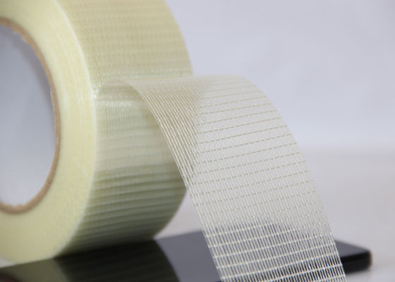 Single-Sided Transparent Fiberglass Adhesive Tape Reinforced with 48mm*20m Size and 150mic Thickness for Sealing and Masking