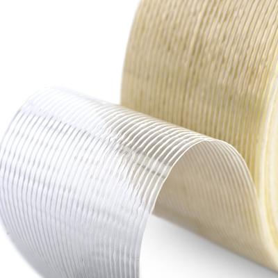 High Tensile Strength 400N/inch Glass Filament Strapping Tape with 11N/inch Pell Adhesion and 150mic Thickness