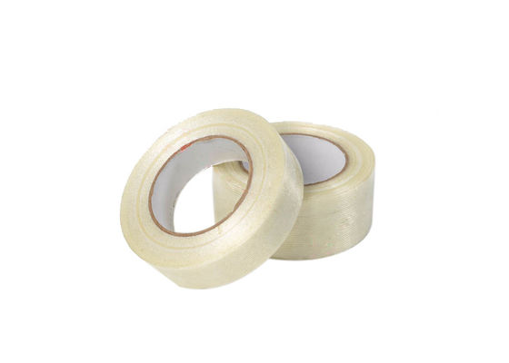High Tensile Strength 400N/inch Glass Filament Strapping Tape with 11N/inch Pell Adhesion and 150mic Thickness