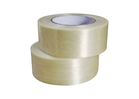 High Tensile Strength 400N/inch Glass Filament Strapping Tape with 11N/inch Pell Adhesion and 150mic Thickness