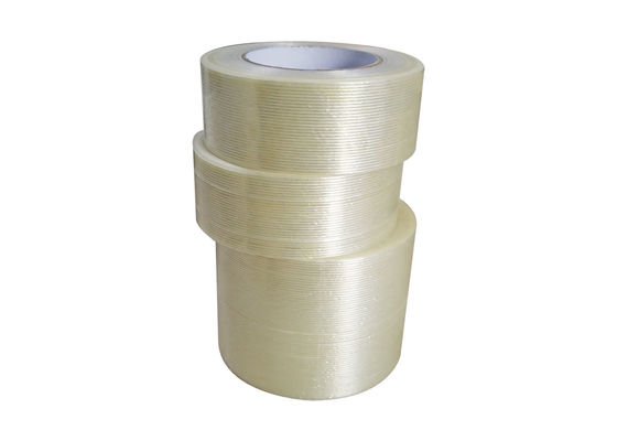 High Tensile Strength 400N/inch Glass Filament Strapping Tape with 11N/inch Pell Adhesion and 150mic Thickness