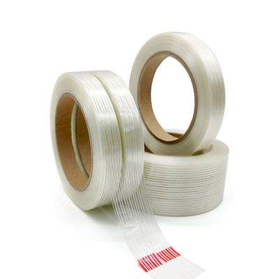 Fiberglass Filament Tape with 135mic Thickness 800N/inch Tensile Strength and 11N/inch Pell Adhesion for Heavy Packing and Metal Strapping