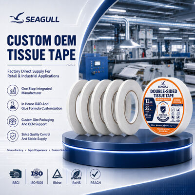 High Adhesion Heat Resistant Double Sided Tissue Paper Tape for Bonding