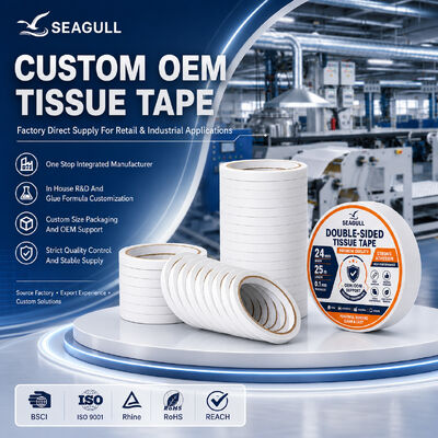 Custom Strong Adhesive Double Sided Paper Tissue Tape For Appliance Bonding