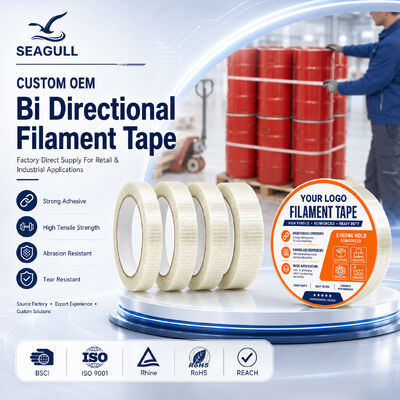 Cross Filament Tape Heavy Duty Fiberglass Strapping Tape For Carton Box Reinforcement