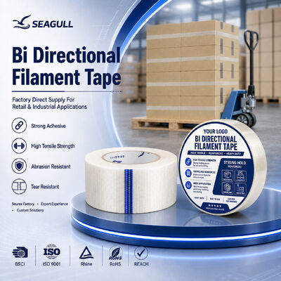 Bi Directional  Fiberglass Reinforced Tape High Tack Filament Tape For Pallet Box