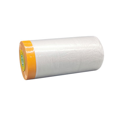 Orange Transparent Car Body Masking Film Car Paint 25m With Crepe Paper