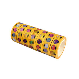 Food Pattern Washi Paper Tape , Yellow Washi Tape Assortment DIY Masking