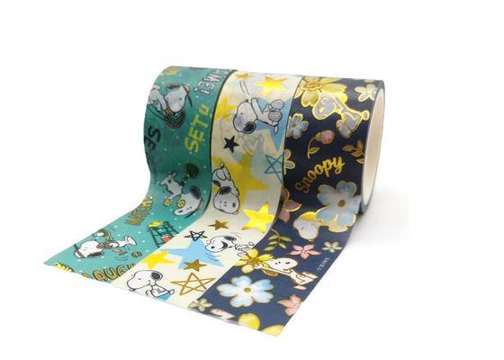 Gift Box Package Custom Decorative Gold Foil Washi Paper Tape for christmas